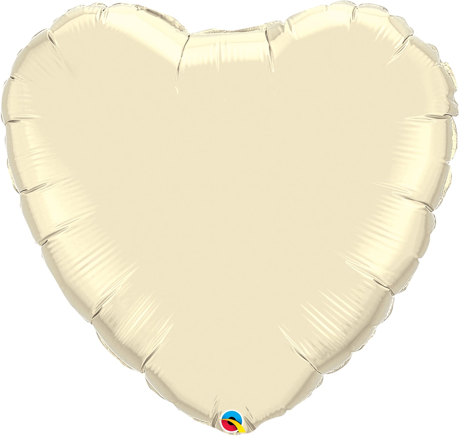 18'' HEART PEARL IVORY PLAIN FOIL (Flat)