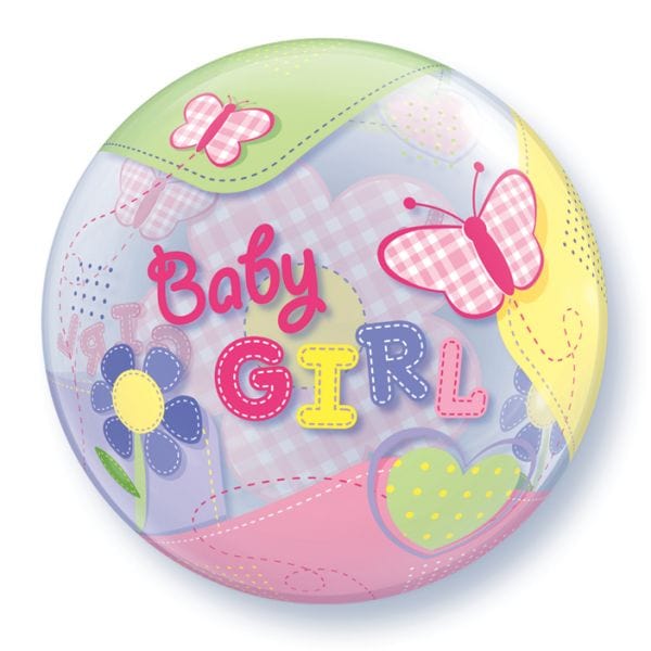 Baby Girl Butterflies Bubble Balloons
