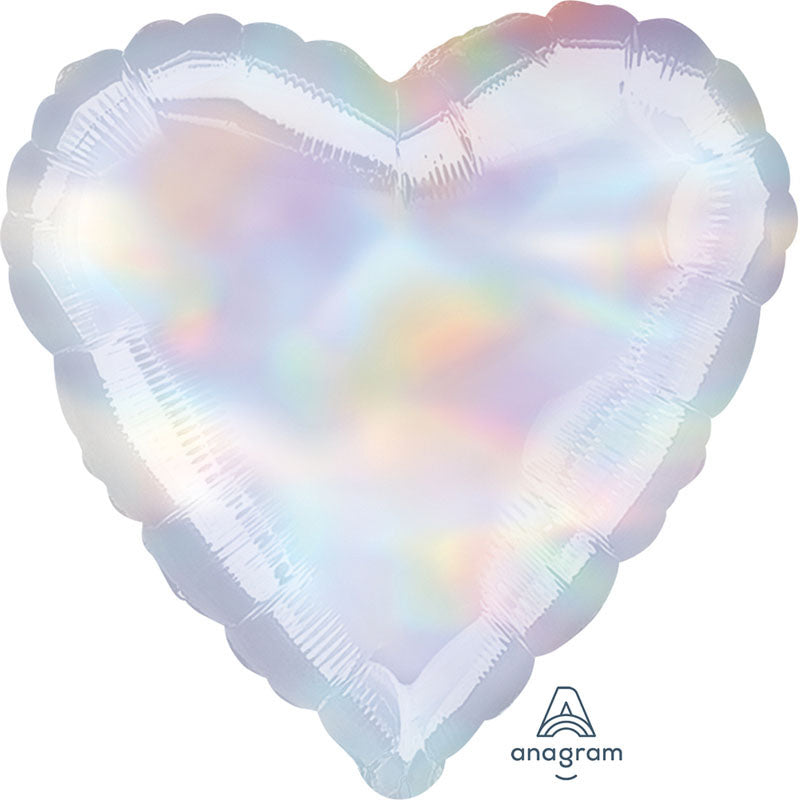 18'' HEART IRIDESCENT PLAIN FOIL (Unpackaged)