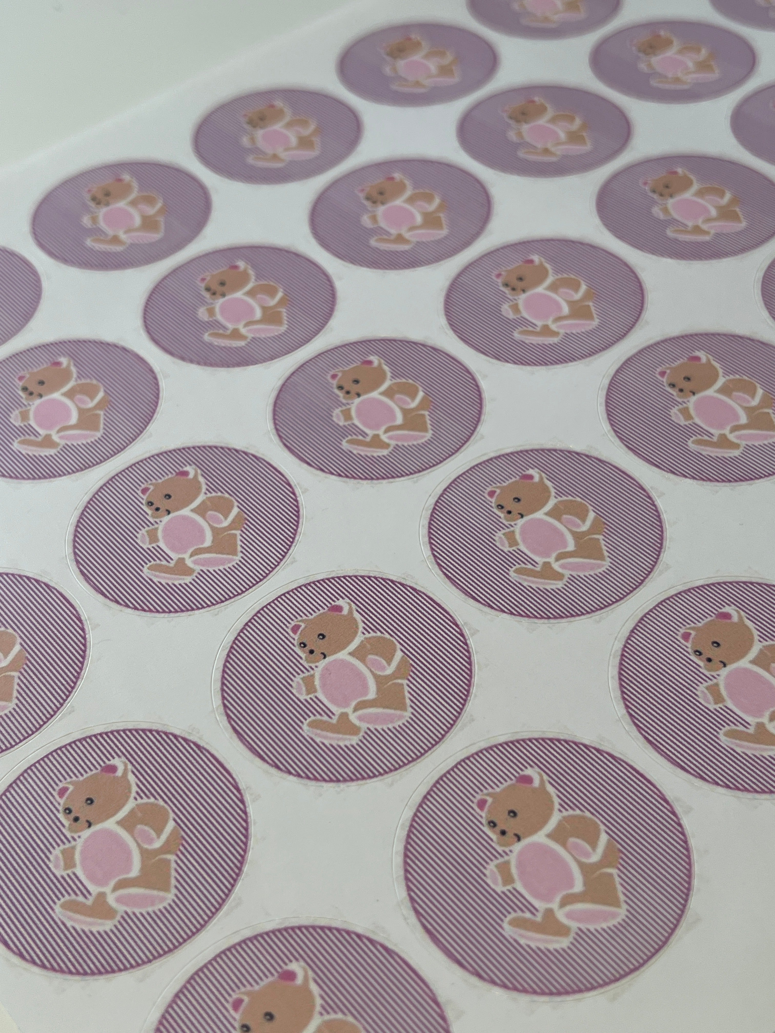Purple Teddy Bear Stickers