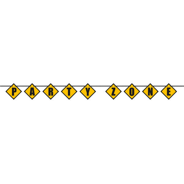 Construction Party Zone Block Banner