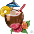 30'' Hawaiian Coconut Pina Colada SuperShape Foil Balloon