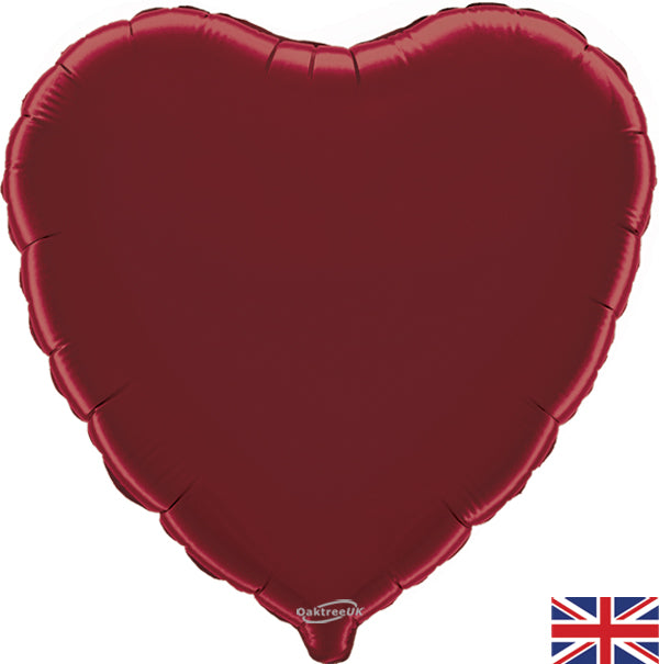 18'' PACKAGED HEART BURGUNDY FOIL BALLOON