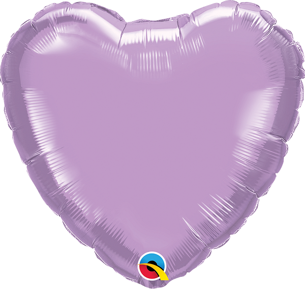 18'' HEART PEARL LAVENDER PLAIN FOIL (Flat)