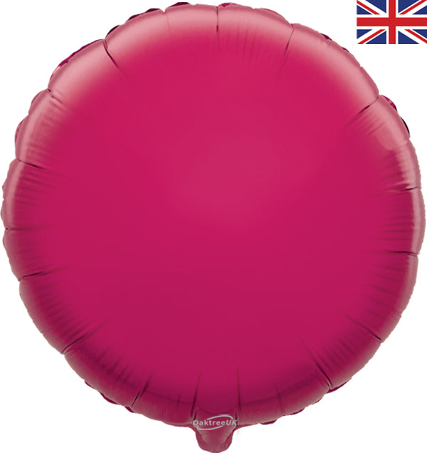 18'' PACKAGED ROUND FUCHSIA FOIL BALLOON