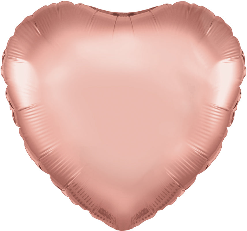 18'' PACKAGED ROSE GOLD HEART FOIL BALLOON
