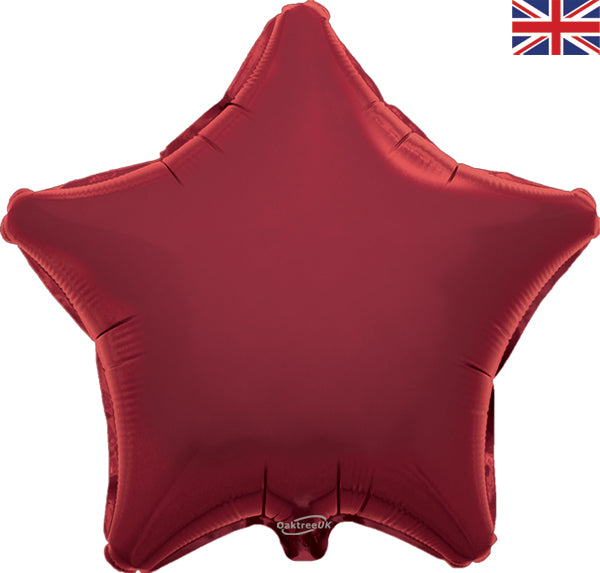 19'' PACKAGED STAR BURGUNDY FOIL BALLOON