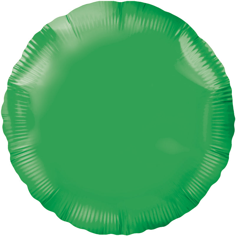 18'' PACKAGED ROUND GREEN FOIL BALLOON