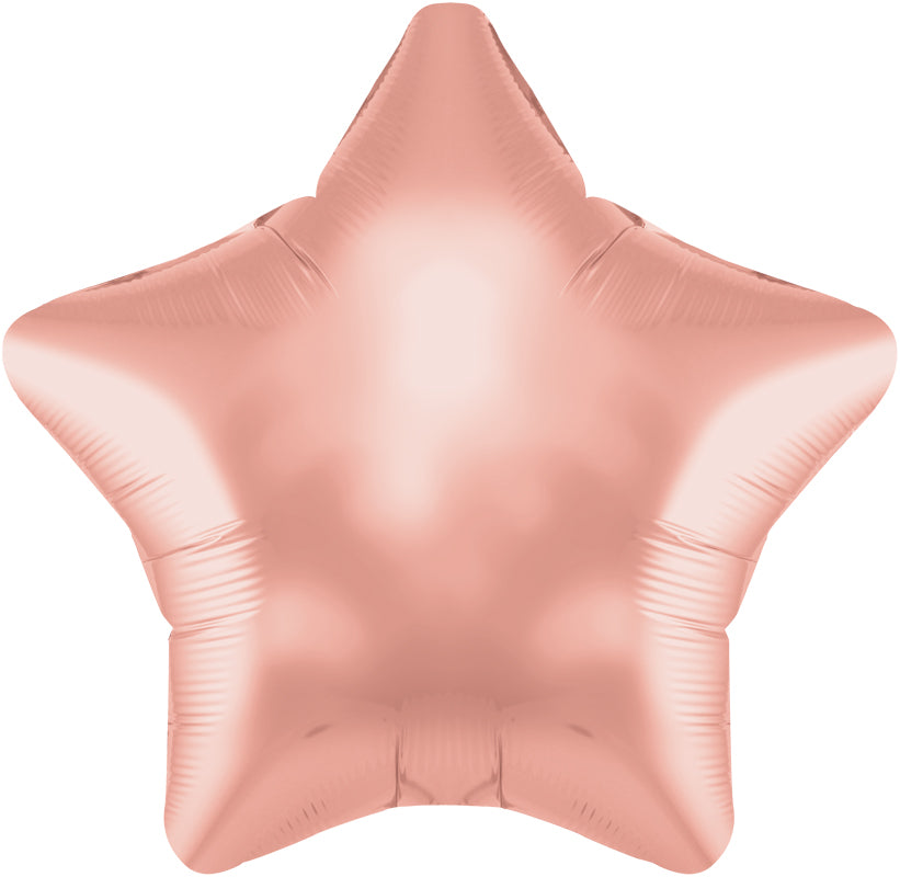 19'' PACKAGED ROSE GOLD STAR FOIL BALLOON