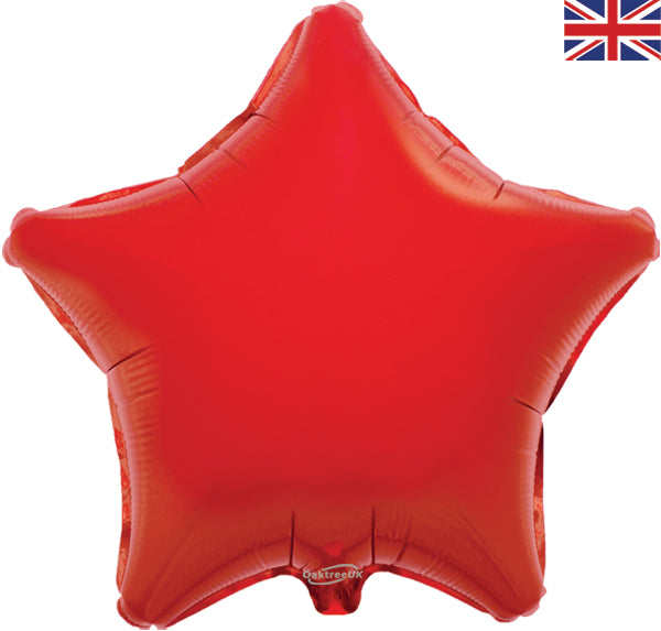 19'' PACKAGED STAR RED FOIL BALLOON