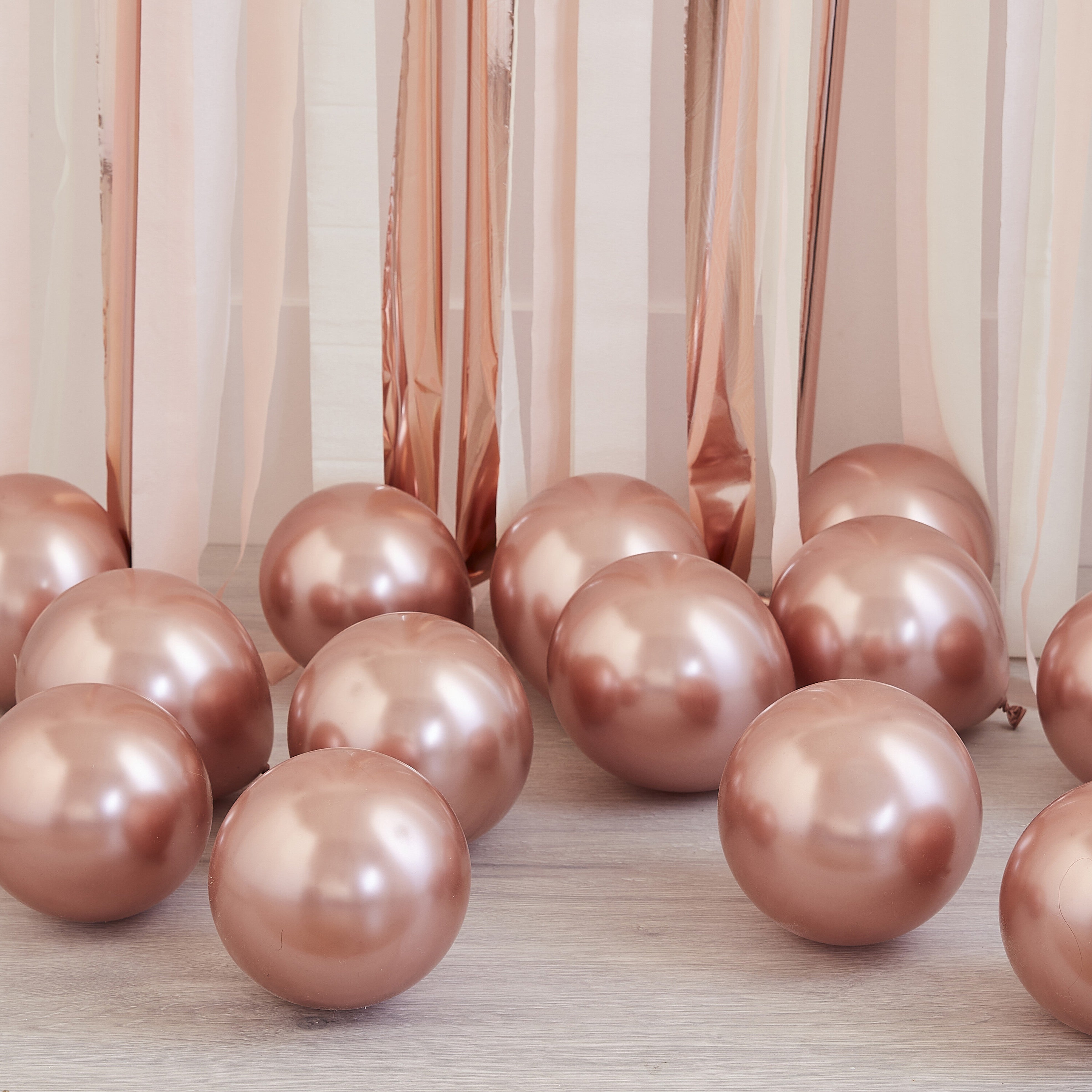 5 Inch Rose Gold Chrome Balloons 40pk