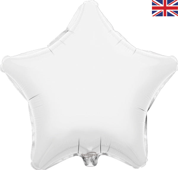 19'' PACKAGED STAR WHITE FOIL BALLOON