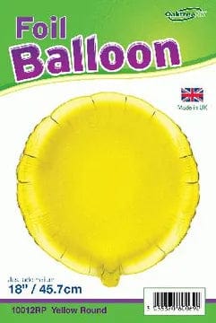 18" Yellow Round Foil Balloon