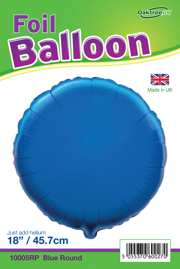 18" Blue Round Foil Balloon
