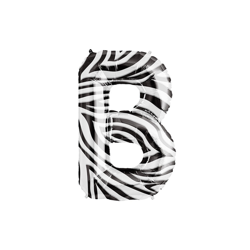 34'' SUPER SHAPE FOIL LETTER B - ZEBRA