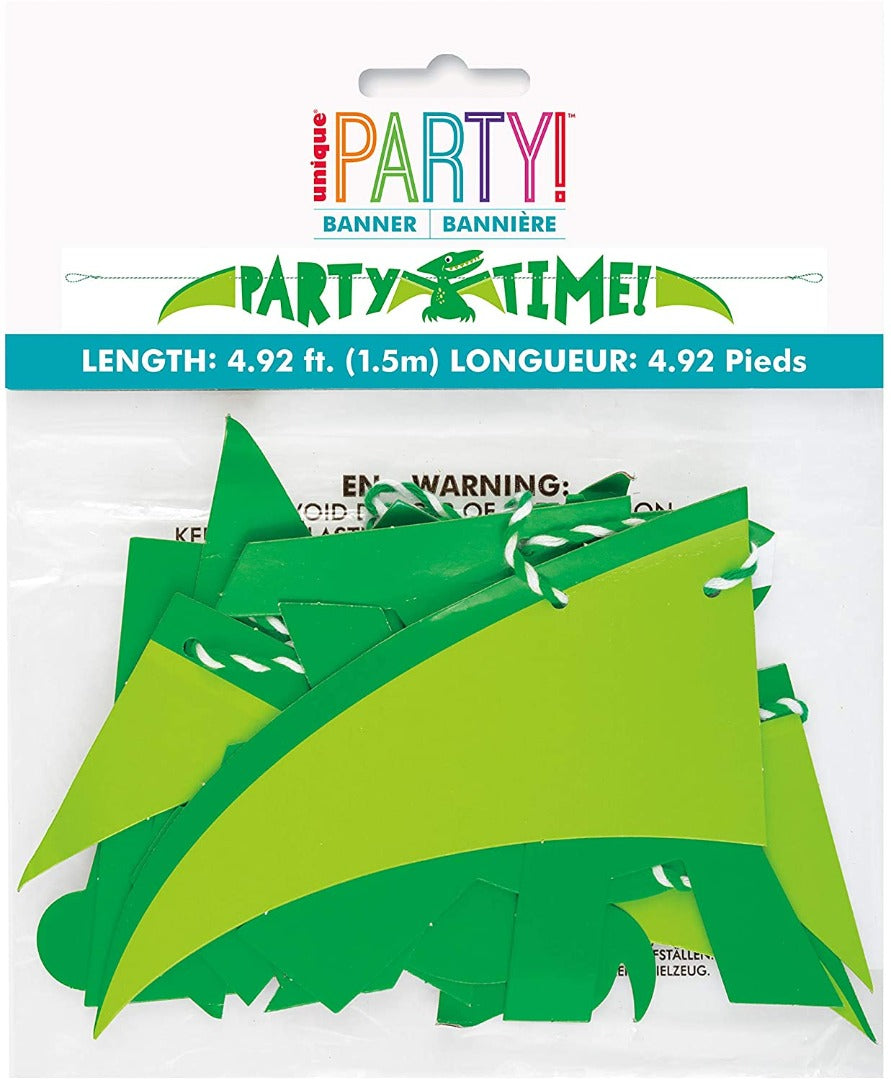 Dinosaur Party Time Banner