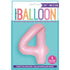 Matte Lovely Pink Number 4 Shaped Foil Balloon 34''