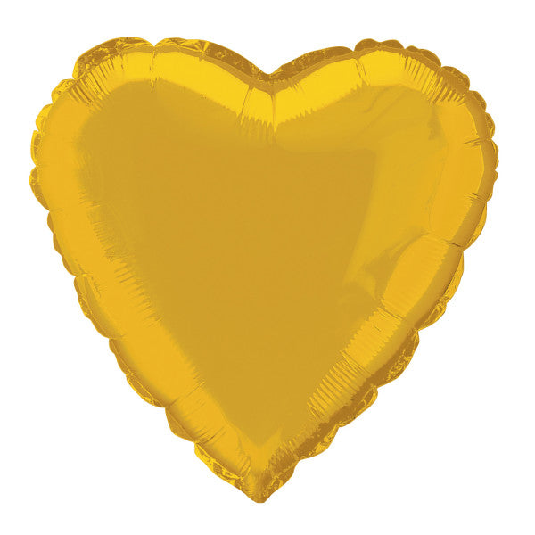 Solid Heart Foil Balloon 18'',  - Gold