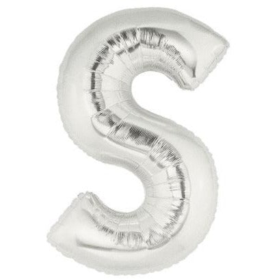40'' SUPER SHAPE FOIL LETTER S - SILVER
