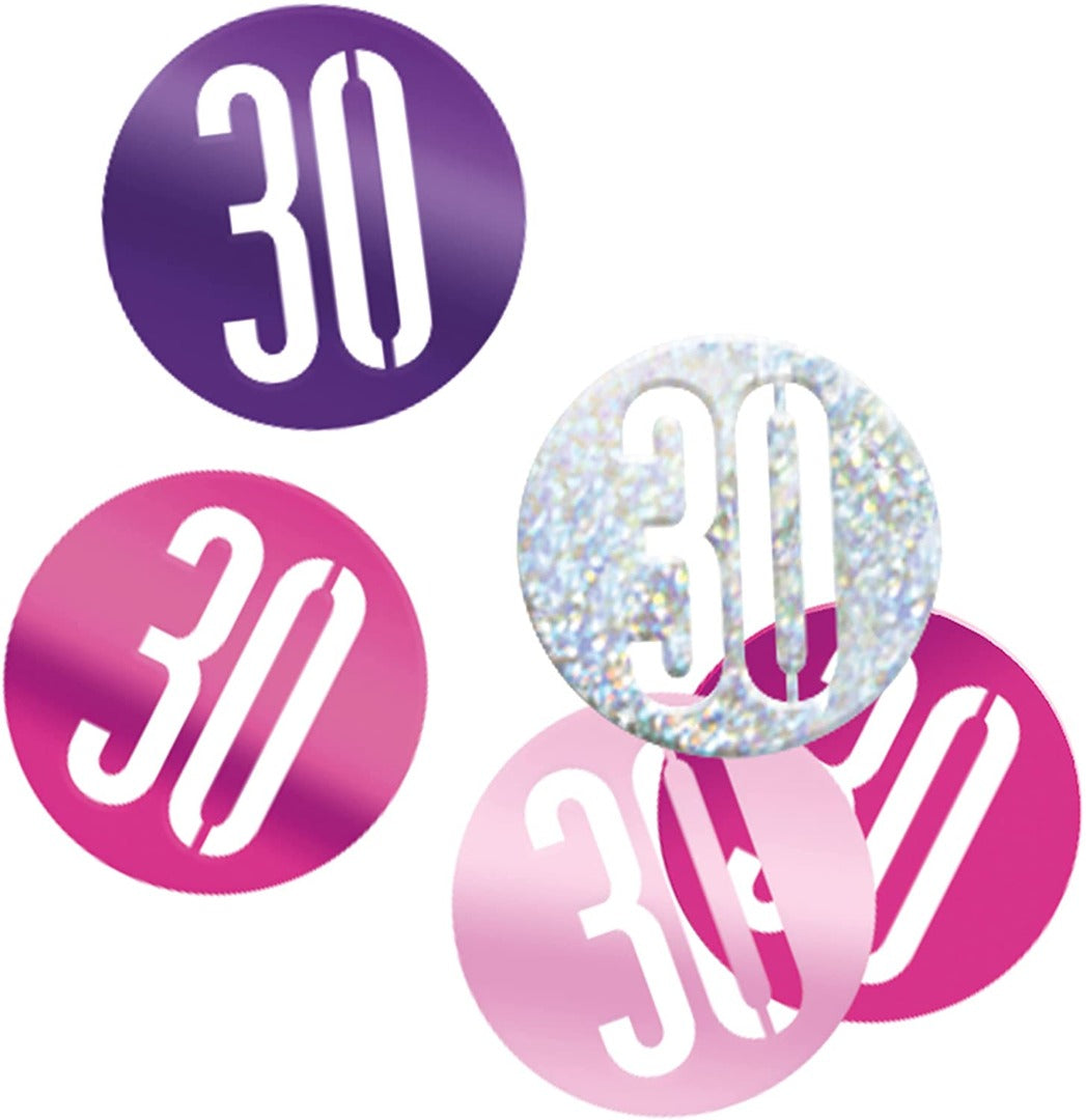 GLITZ PINK 30 BIRTHDAY CONFETTI 14G
