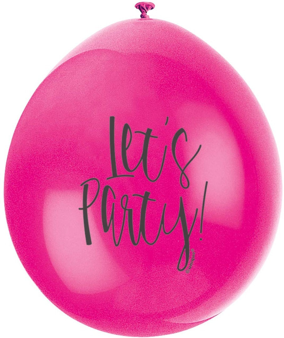 Latex Assorted Let's Party Balloons, Pack of 10