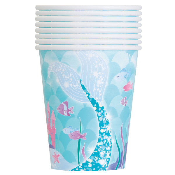 Mermaid 9oz Paper Cups, 8pk