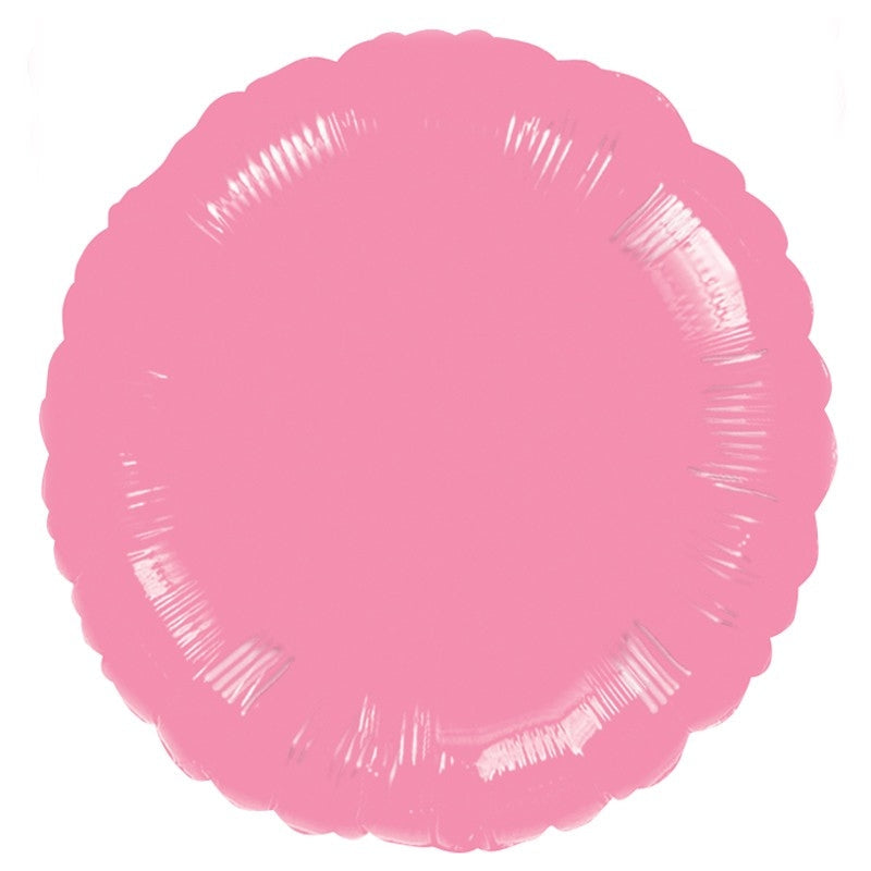 18'' ROUND FOIL METALLIC PINK PLAIN FOIL (Flat)