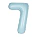 Matte Powder Blue Number 7 Shaped Foil Balloon 34''