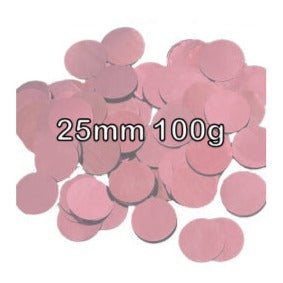 METALLIC ROSE GOLD ROUND CONFETTI 25MM X 100G