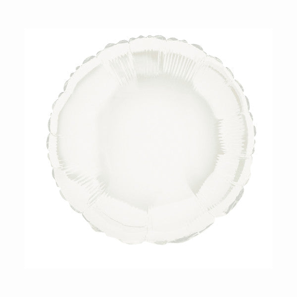 Solid Round Foil Balloon 18'',  - White