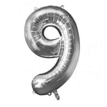 34'' SHAPE FOIL NUMBER 9 - SILVER (ANAGRAM)