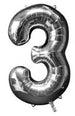 34'' SHAPE FOIL NUMBER 3 - SILVER (ANAGRAM)