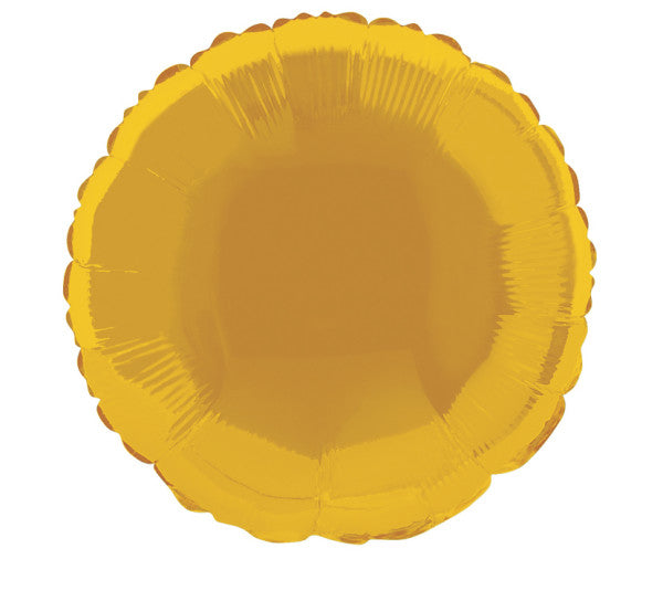 Solid Round Foil Balloon 18'',  - Gold