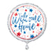 Welcome Home Red, White, Blue Stars Round Foil Balloon 18''
