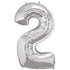 34'' SHAPE FOIL NUMBER 2 - SILVER (QUALATEX)