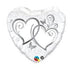 18'' FOIL ENTWINED HEARTS SILVER FOIL BALLOON