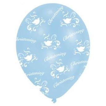 11'' CHRISTENING BLUE LATEX BALLOONS 6PK