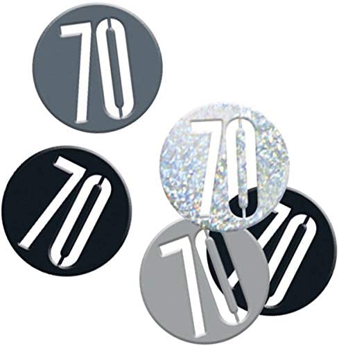 GLITZ BLACK 70 BIRTHDAY CONFETTI 14G