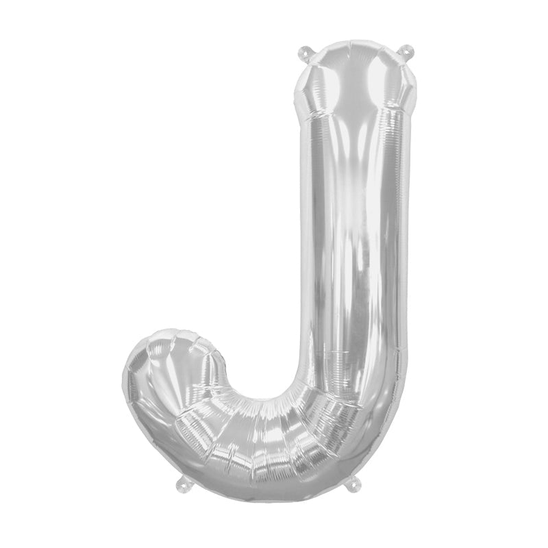16'' Foil Letter J - Silver Packaged Air Fill
