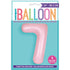 Matte Lovely Pink Number 7 Shaped Foil Balloon 34''