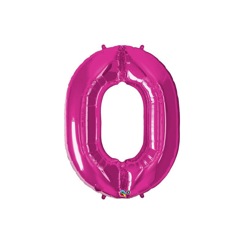 34'' SHAPE FOIL NUMBER 0 - MAGENTA (QUALATEX)