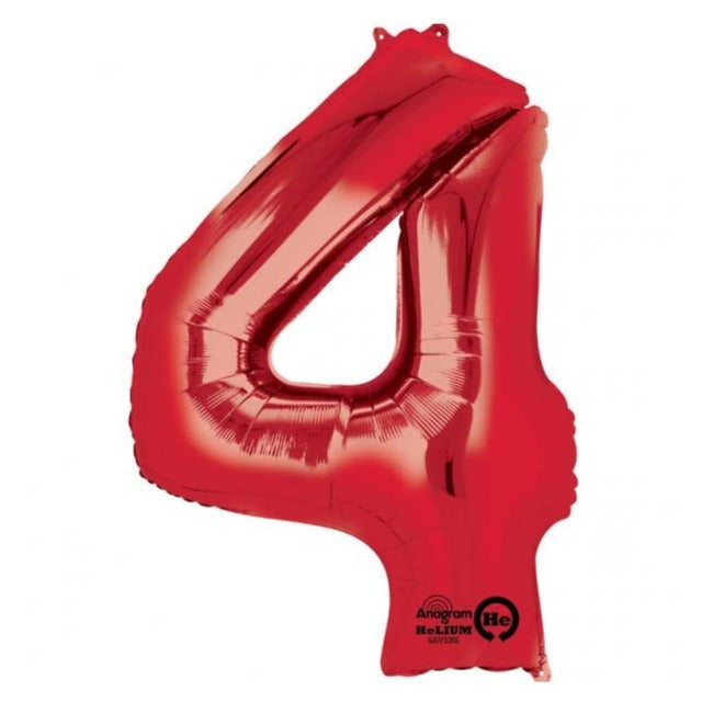 34'' SHAPE FOIL NUMBER 4 - RED (ANAGRAM)