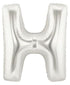 40'' SUPER SHAPE FOIL LETTER H - SILVER