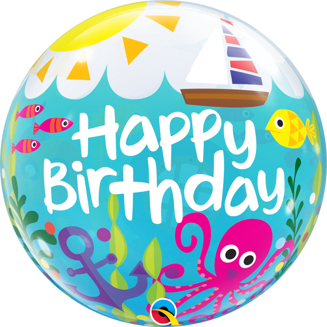 Maritime Fun Birthday Bubble Balloon