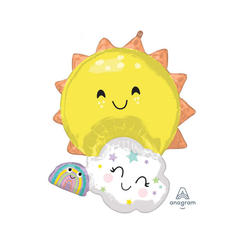 RAINBOW SUN AND MOON FAMILY SHAPE 24'' X 35''