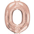 16'' Foil Letter 0 - Rose Gold Packaged Air Fill (Anagram)