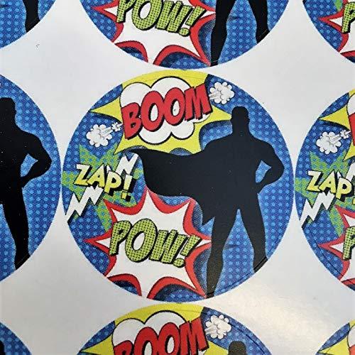 35 x Superhero Sweet Cone Stickers, Party Bag Labels