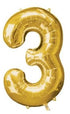 34'' SHAPE FOIL NUMBER 3 - GOLD (ANAGRAM)