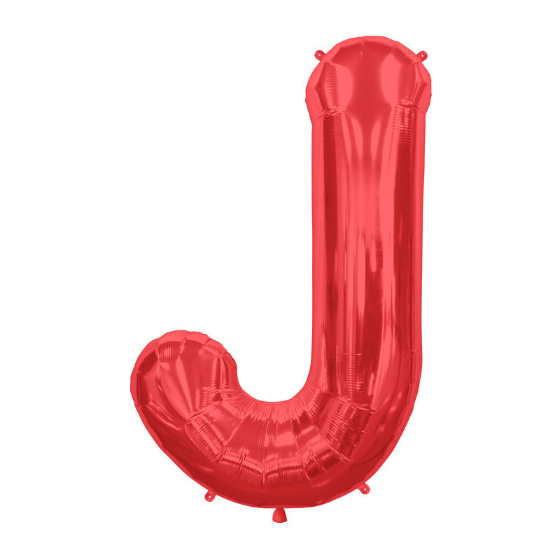 34'' SUPER SHAPE FOIL LETTER J - RED