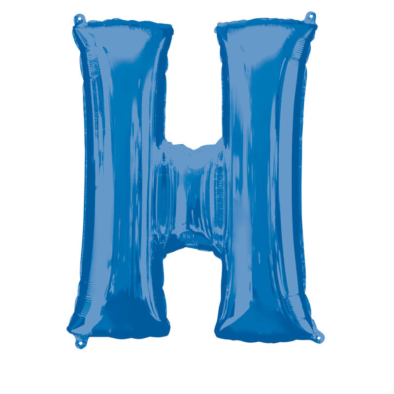 34'' SUPER SHAPE FOIL LETTER H - BLUE (ANAGRAM)